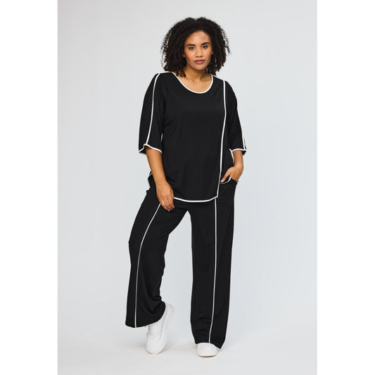 Studio STova Blouse with white tape Blouse Black