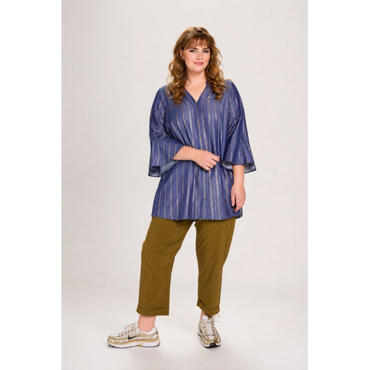 Studio STove Shirt with gold stripes Shirt Blue denim with gold stripes