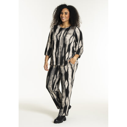 Studio SVitta Blouse Blouse Black/Grey Melange print