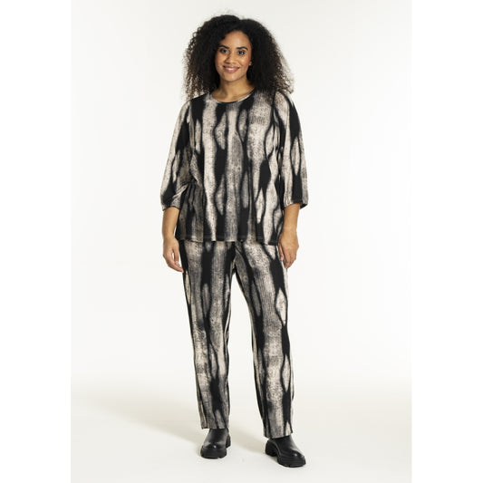 Studio SVitta Blouse Blouse Black/Grey Melange print