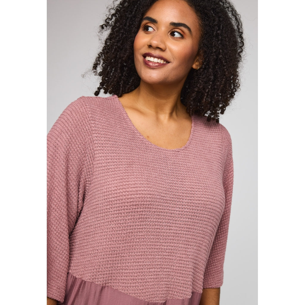 Studio SYrsa Long Dress with knit Long Dress Rose