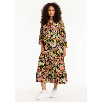 Studio Sbjanca Dress Dress Black with lime flowers