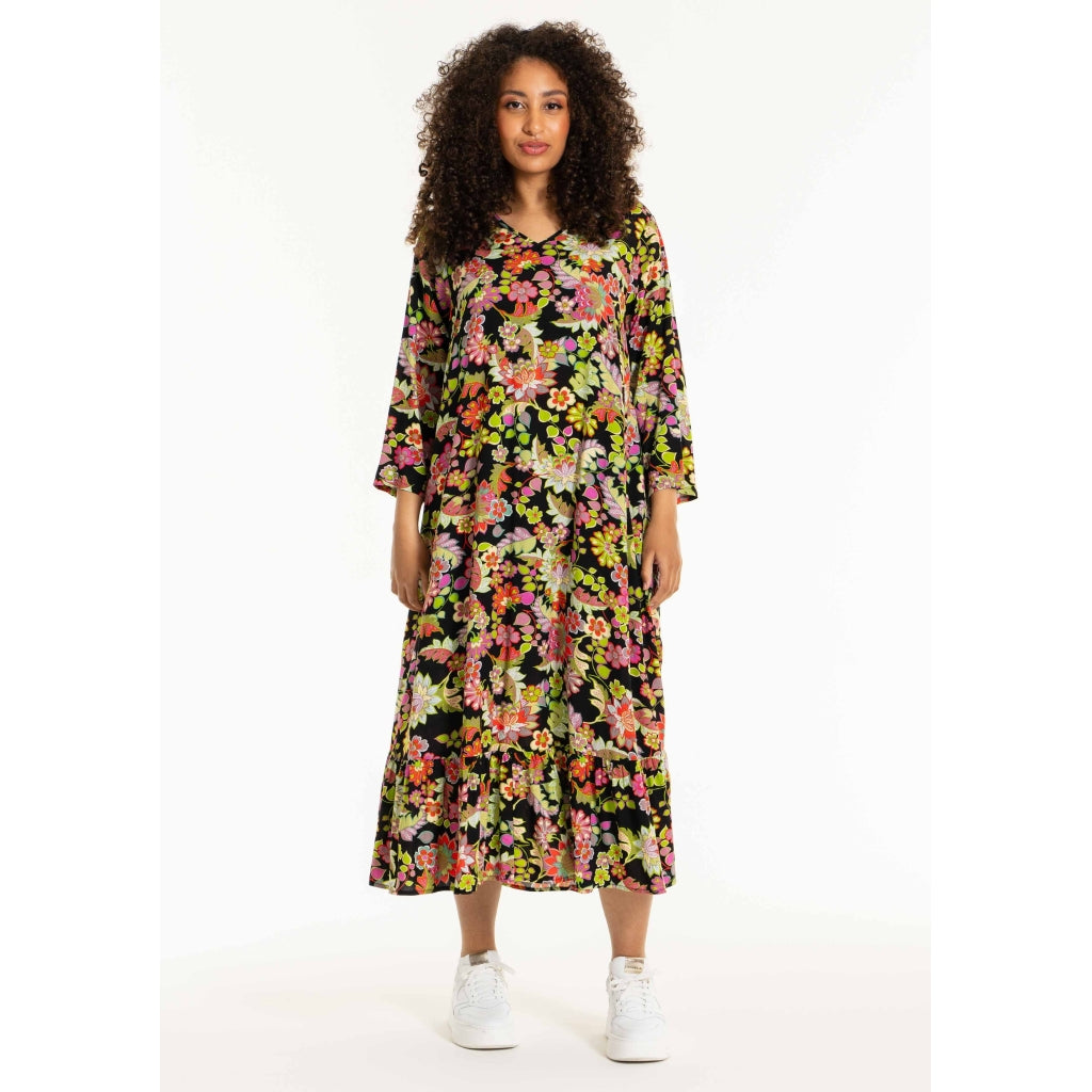 Studio Sbjanca Dress Dress Black with lime flowers