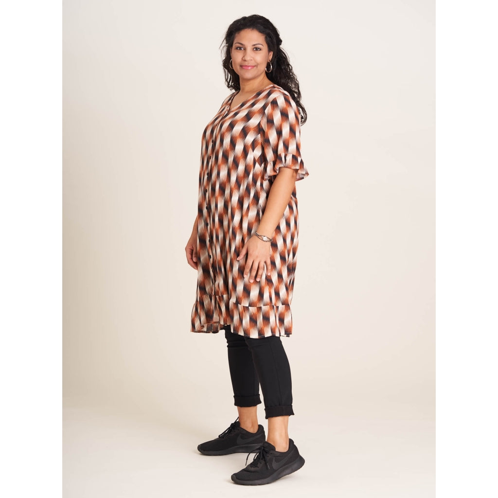 Studio Signe Dress Dress Brown zig zag