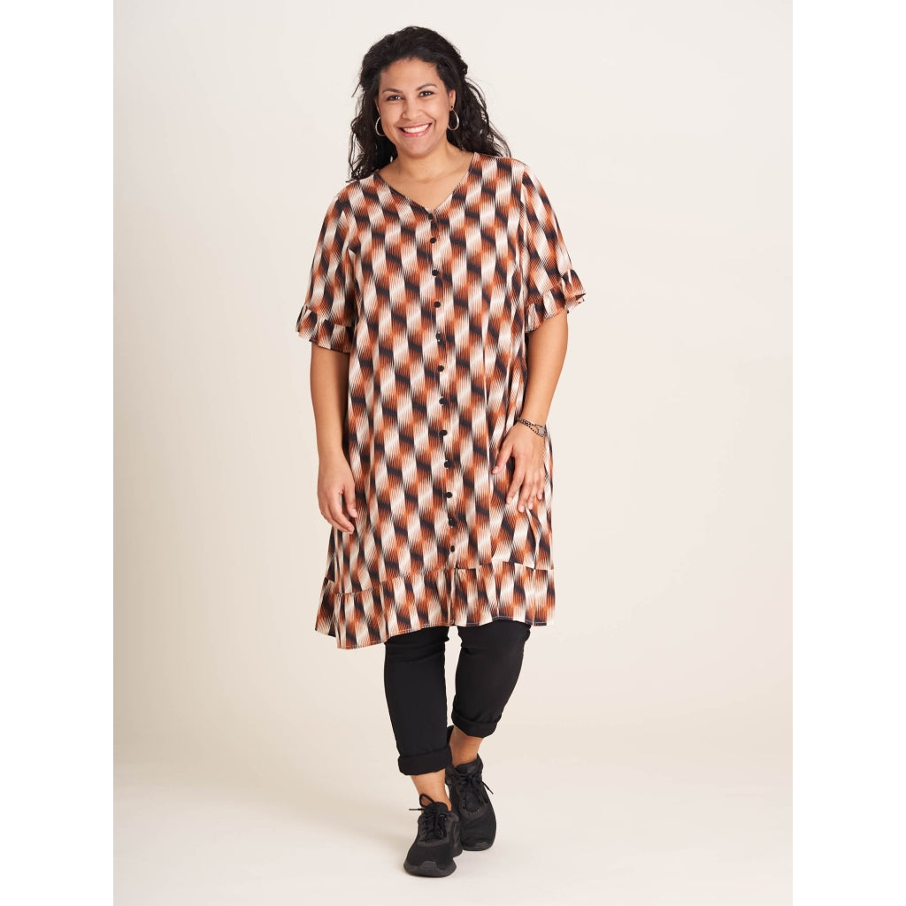 Studio Signe Dress Dress Brown zig zag