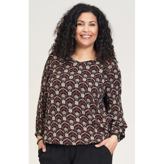 Studio Sine Blouse Blouse Dark red Print