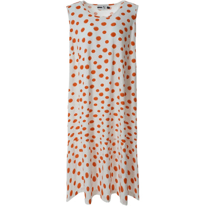 Studio Tea Dress Dress White with Orange Dots