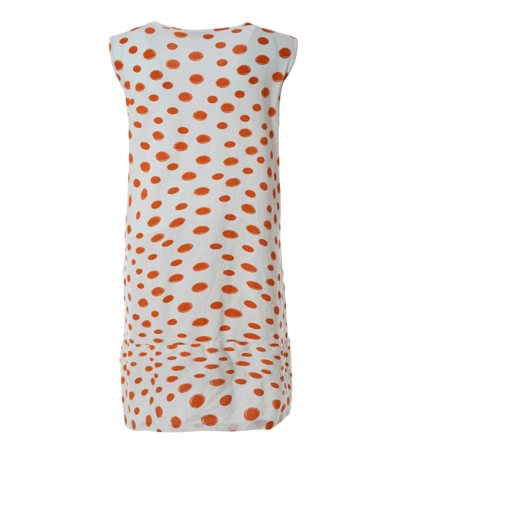 Studio Tea Dress Dress White with Orange Dots