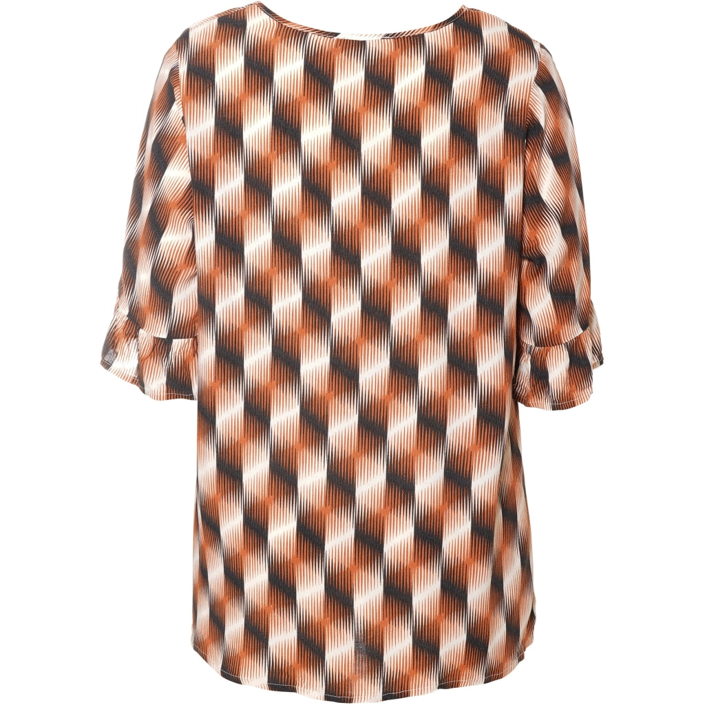 Studio Theresa Blouse Blouse Brown zig zag