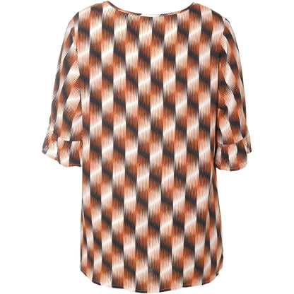 Studio Theresa Blouse Blouse Brown zig zag